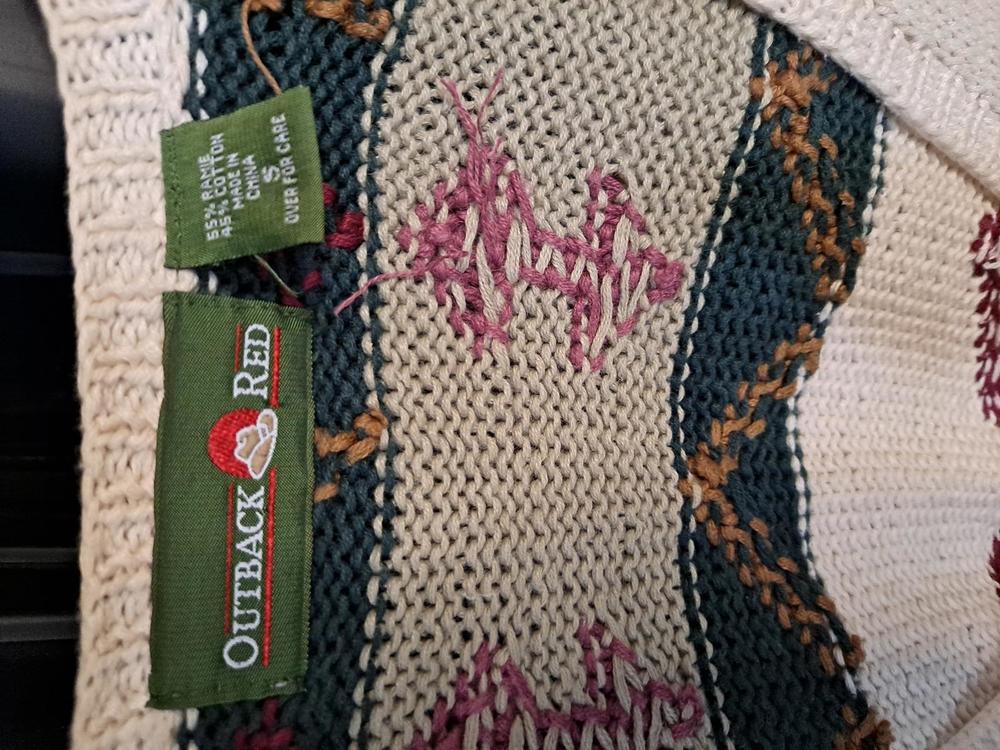 Outback Red Cardigan with Aztec Design‎ Sweater  Size Small - Picture 3 of 5